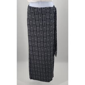 Robert Louis women's wrap maxi skirt black stripes Size XL Phoebe Buffay Hippie